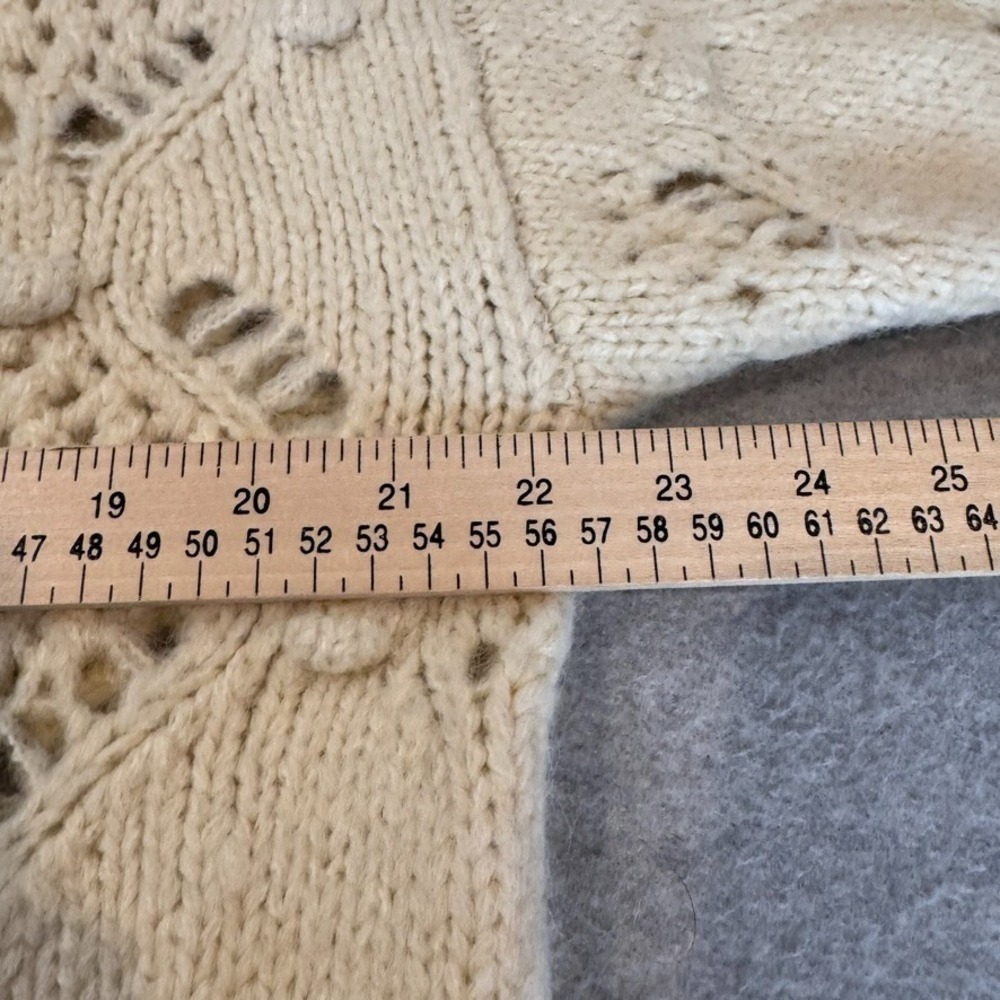 American Eagle Sweater Womens Small Ivory Oversized Wool Blend Cottagecore Boho - Picture 11 of 15